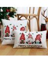 Housse de Coussin Rectangulaire Motif "Merry Christmas Gnome" - 30 x 50 cm