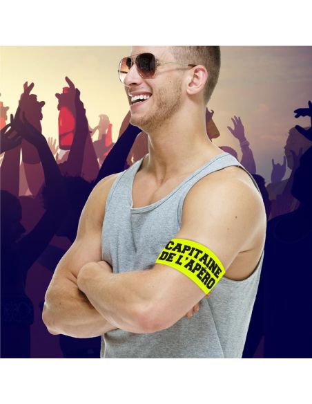 Brassard Humoristique "Capitaine de l'Apéro" – avec Velcro