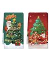 Lot de 2 Torchons de Cuisine Microfibre Noël "Père Noël ,Sapin et Cadeau de Noël" 45 x 70 cm