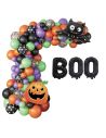 Kit Arche Ballons Halloween Deluxe - 93 Pièces avec Ballons Citrouille et Chauve-Souris BOO