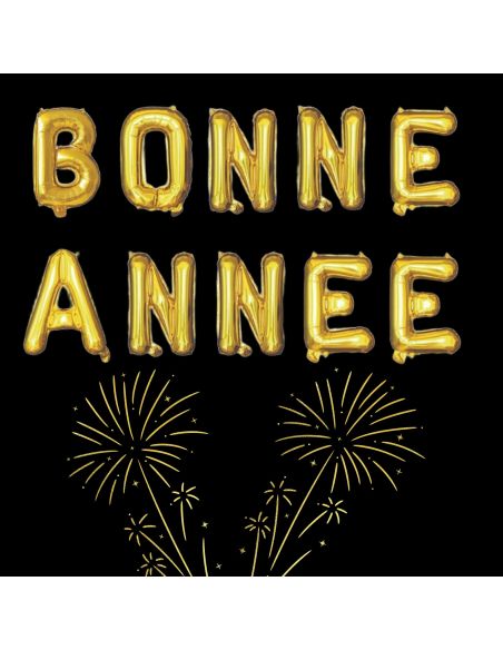 Ballon aluminium BONNE ANNEE - or