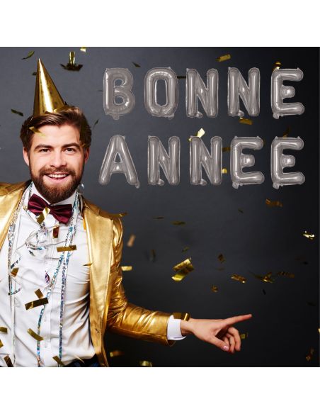 Ballon aluminium BONNE ANNEE - or