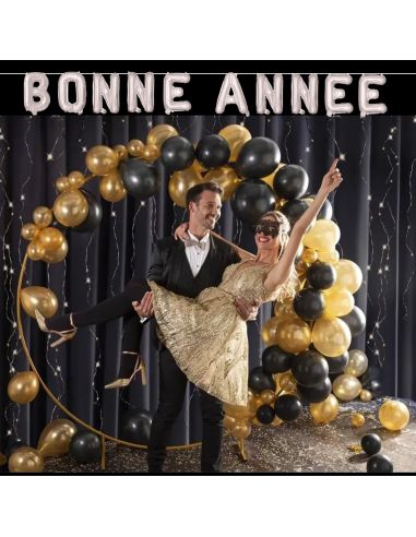 Ballon aluminium BONNE ANNEE - or