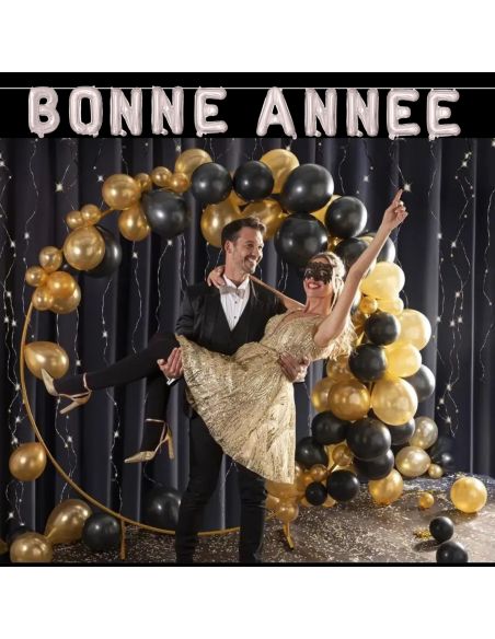 Ballon aluminium BONNE ANNEE - or