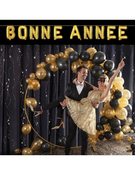 Ballon aluminium BONNE ANNEE - or