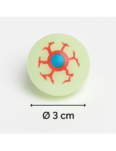 Lot de 6 Yeux Factices Phosphorescents Déco Halloween - Diamètre 3 cm