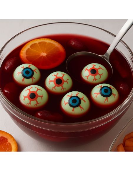 Lot de 6 Yeux Factices Phosphorescents Déco Halloween - Diamètre 3 cm