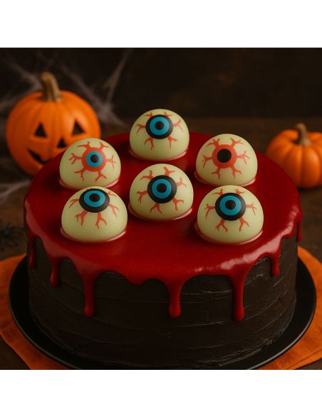 Lot de 6 Yeux Factices Phosphorescents Déco Halloween - Diamètre 3 cm