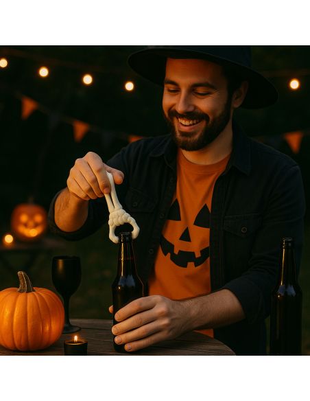 Décapsuleur en Forme de Bras de Squelette - accessoire Halloween