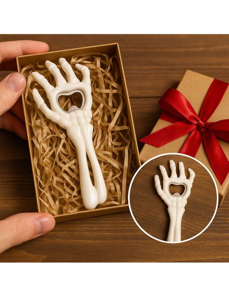 Décapsuleur en Forme de Bras de Squelette - accessoire Halloween