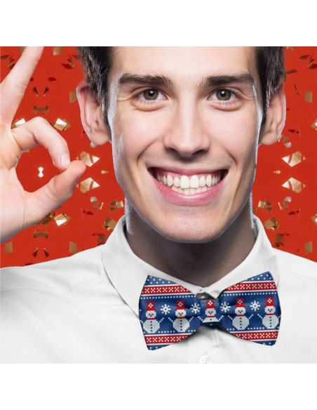 Noeud Papillon Motif Noël "Vraiment Moche" -  12 modèles Différents