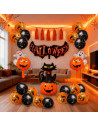 Kit Complet 28 Ballons Halloween - Décoration Festive Chauve-Souris, Fantômes et Citrouille