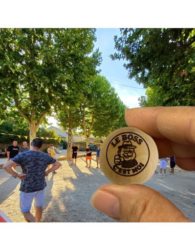 Lot de 3 Cochonnets de Pétanque en Bois avec Message