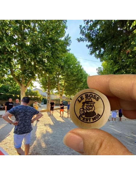 Lot de 3 Cochonnets de Pétanque en Bois avec Message