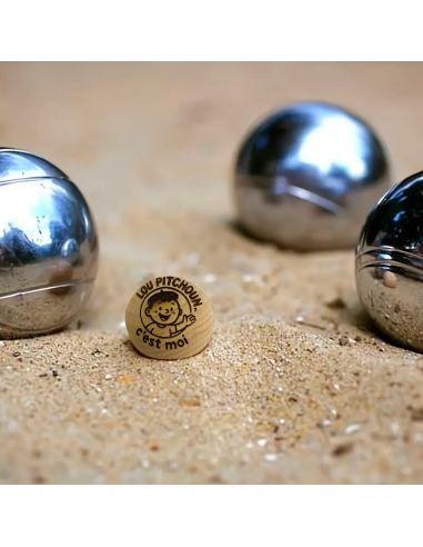 Lot de 3 Cochonnets de Pétanque en Bois avec Message