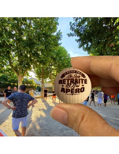 Lot de 3 Cochonnets de Pétanque en Bois avec Message
