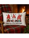 Housse de Coussin Rectangulaire Motif "Merry Christmas" - Coussin Vendu Séparément