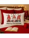 Housse de Coussin Rectangulaire Motif "Merry Christmas" - Coussin Vendu Séparément