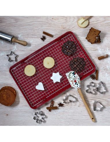 Coffret Pâtisserie Noël 9 Pièces avec Plaque Rouge 42 cm - Kit Complet Emporte-Pièces et Accessoires