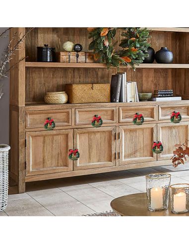 Lot de 6 Mini Couronnes de Noël – Ø 7 cm – Décoration en Plastique