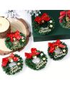 Lot de 6 Mini Couronnes de Noël – Ø 7 cm – Décoration en Plastique