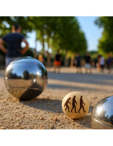Lot de 3 Cochonnets de Pétanque en Bois Poli avec Message
