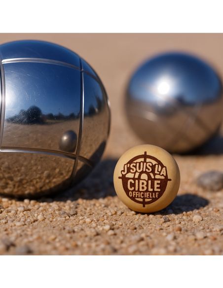 Lot de 3 Cochonnets de Pétanque en Bois Poli avec Message