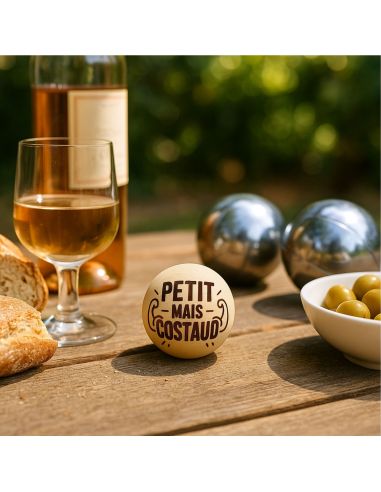 Lot de 3 Cochonnets de Pétanque en Bois Poli avec Message