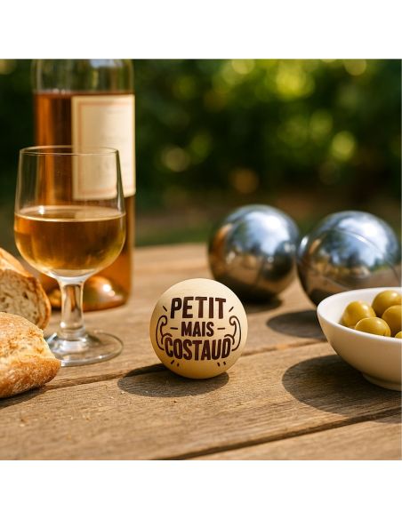 Lot de 3 Cochonnets de Pétanque en Bois Poli avec Message