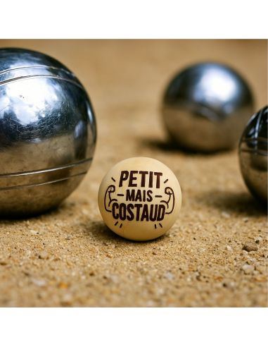 Lot de 3 Cochonnets de Pétanque en Bois Poli avec Message