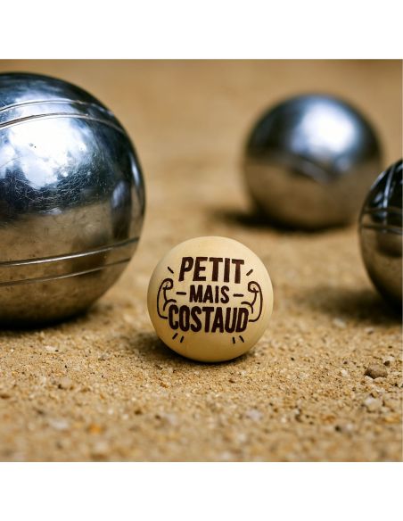 Lot de 3 Cochonnets de Pétanque en Bois Poli avec Message