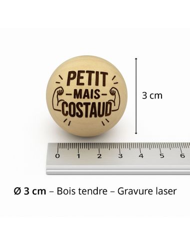 Lot de 3 Cochonnets de Pétanque en Bois Poli avec Message