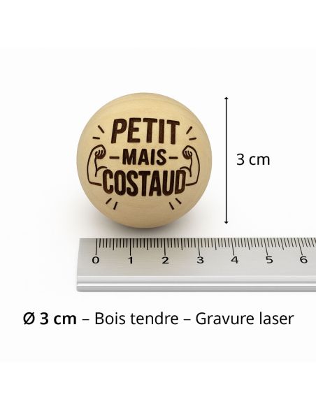 Lot de 3 Cochonnets de Pétanque en Bois Poli avec Message