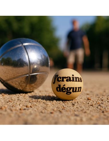 Lot de 3 Cochonnets de Pétanque en Bois Poli avec Message