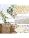 Chemin de Table Brillant Motif Étoilé – Doré ou Argenté – Décoration de Table Festive (500 x 28 cm)