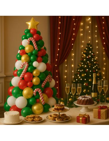 Kit Arche Ballons Sapin de Noël - 86 Pièces