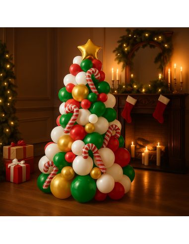 Kit Arche Ballons Sapin de Noël - 86 Pièces