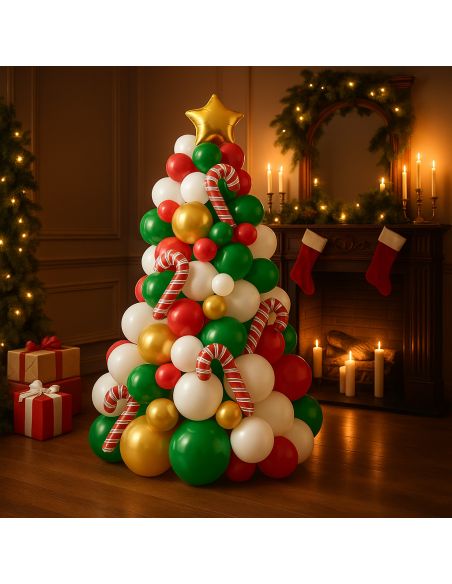 Kit Arche Ballons Sapin de Noël - 86 Pièces