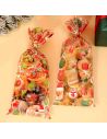 4 Sacs Cadeaux de Noël Transparent avec Attache – Motifs Festifs Père Noël & Pain d’Épices (27,5 x 12,5 cm)
