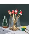 Lot de 6 cuillères de Noël en acier inoxydable (Argenté ou Doré)