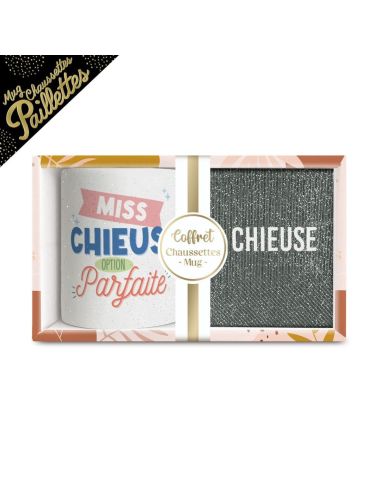 Coffret Mug "Miss Chieuse – Option Parfaite" + Chaussettes glitter