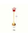 Lot de 6 cuillères de Noël en acier inoxydable (Argenté ou Doré)