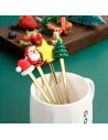 Lot de 6 cuillères de Noël en acier inoxydable (Argenté ou Doré)