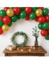 Kit Arche à Ballons Noël – 40 ballons + ruban accroche (3M)