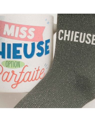 Coffret Mug "Miss Chieuse – Option Parfaite" + Chaussettes glitter