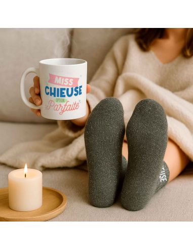 Coffret Mug "Miss Chieuse – Option Parfaite" + Chaussettes glitter