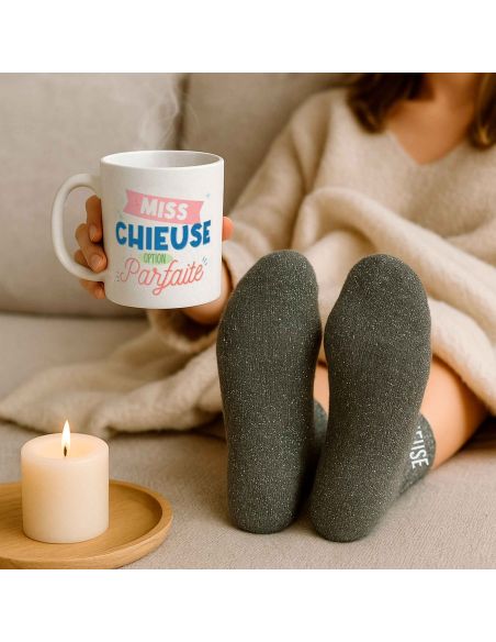 Coffret Mug "Miss Chieuse – Option Parfaite" + Chaussettes glitter