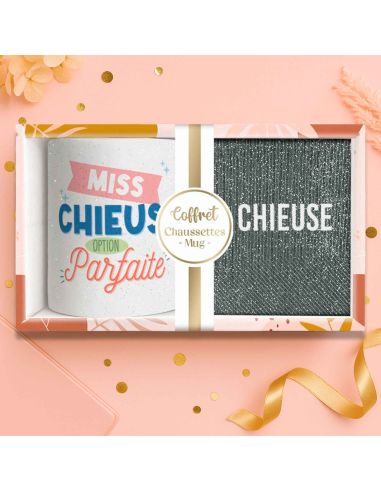 Coffret Mug "Miss Chieuse – Option Parfaite" + Chaussettes glitter