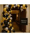 Kit Arche Ballons Or, Noir et Argenté - 121 Pièces