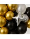 Kit Arche Ballons Or, Noir et Argenté - 121 Pièces